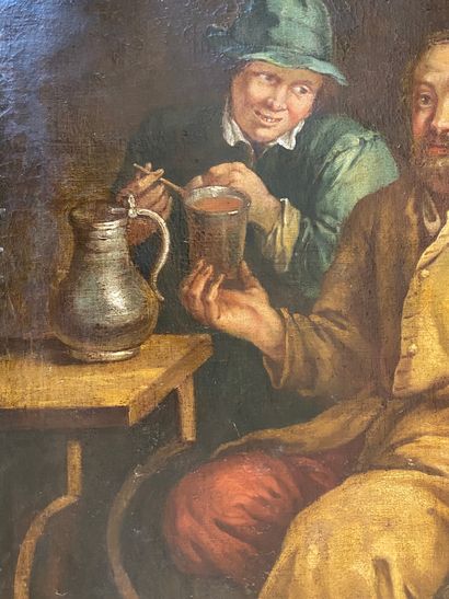 null In the HOLLAND taste Two beer drinkers in a tavern Oil on canvas 76 x 65 cm...