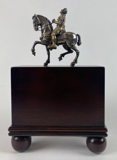 Silver equestrian STATUE representing Henri...