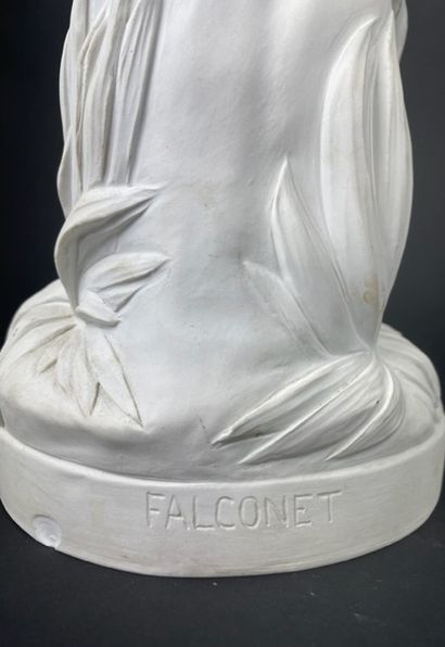null Etienne FALCONET (1716-1791) D'après La Baigneuse Sculpture en biscuit H : 54...