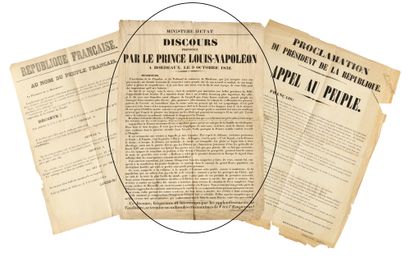 null "L'EMPIRE C'EST LA PAIX " Poster of the speech given by Prince Louis-Napoleon...