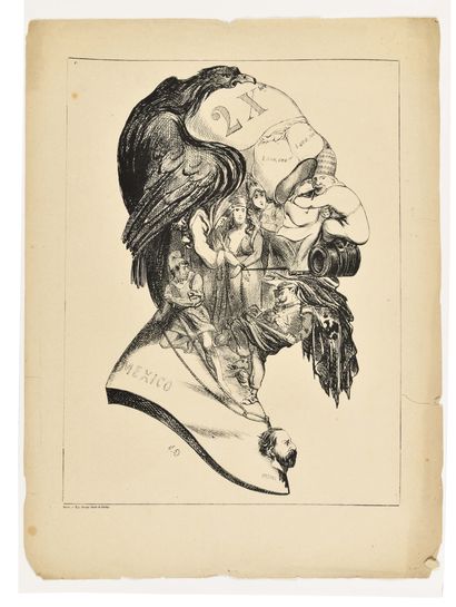 null Caricature of the Emperor Napoleon III Lithograph by Rouge, frères et Compagnie....