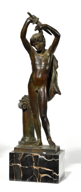  EUGENE GUILLAUME (MONTBARD, 1822 - ROME, 1905) Mnésymaque Plâtre patiné façon bronze...