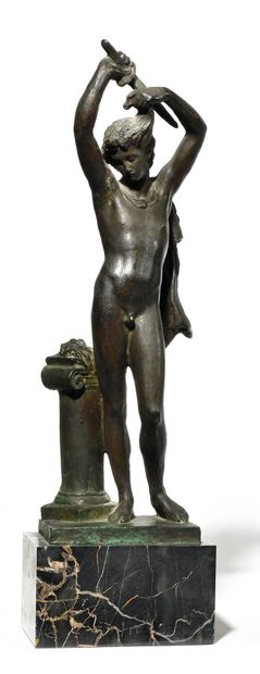  EUGENE GUILLAUME (MONTBARD, 1822 - ROME, 1905) Mnésymaque Bronze à patine brun clair...