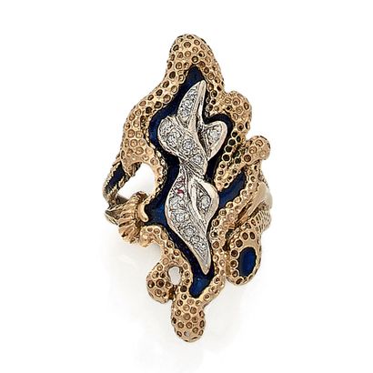 RING with an elongated shape holding in its...