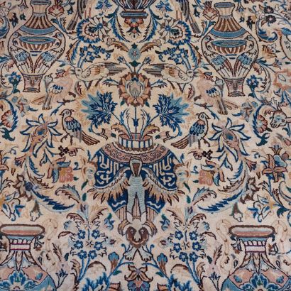 null LARGE handmade wool carpet with vegetable pattern on a beige background

306...