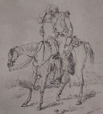 null NORVON ? 

Deux dessins à la plume sur papier

Cavalier et Groupe 

Signés en...