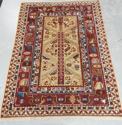 null SET OF 3 RUGS handmade, 

- red and ochre carpet with Berber pattern, 105 x...