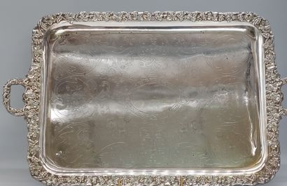 lot of 3 silver plated metal trays 
one of...