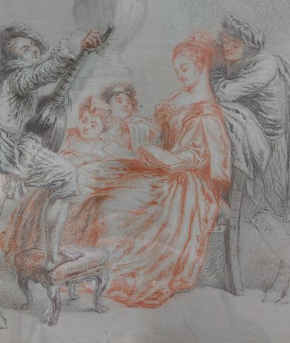 null pencil and blood drawing, 18th century

gallant scene 

28 x 31 cm (at sigh...