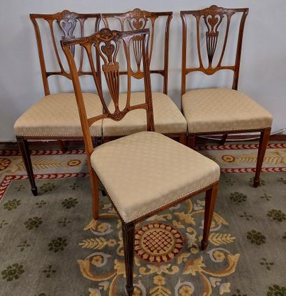 SET OF 4 CHAIRS 
 
in rosewood and light...