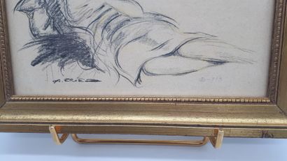 null SET OF 2 DRAWINGS 



- Reclining woman, signed lower left A.Fried and dated...
