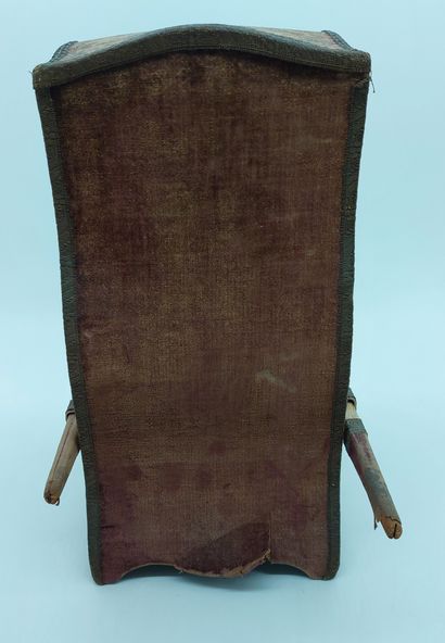 null CHAIR WITH MINIATURE CARRIER forming a showcase, beveled glass, covered with...