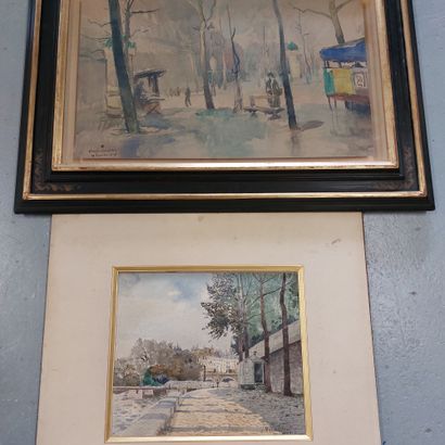 null SET OF 3 WATERCOLORS



- view of the quays of the Seine, Paris, signed Marie...