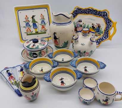null EARTHENWARE HENRIOT QUIMPER

Lot including 1 coffee pot, 1 set of oil and vinegar...