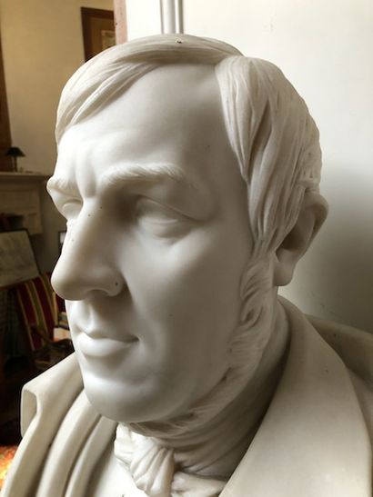 null Jules Isidore LAFRANCE (1841-1881). Buste de Desiré Dalloz en marbre, 

signé...