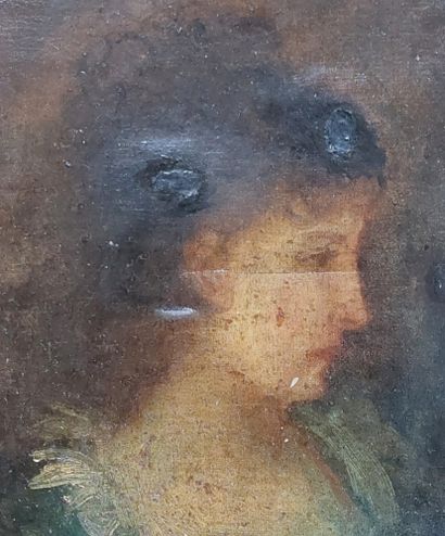 null Profil de femme 

Huile sur toile 

24.5 x 19.5 cm 

(traces de restauration,...
