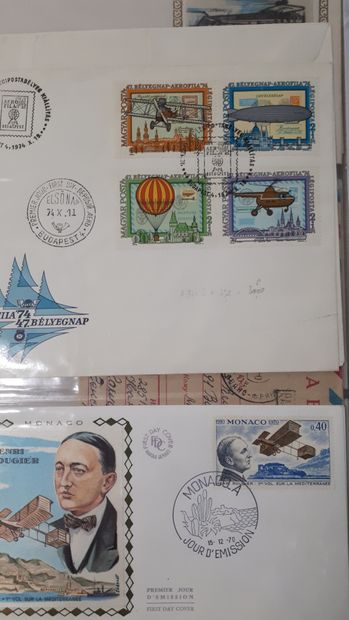 null Lot de timbres et enveloppes premier jour (aérospatial, aéronautique), 9 al...