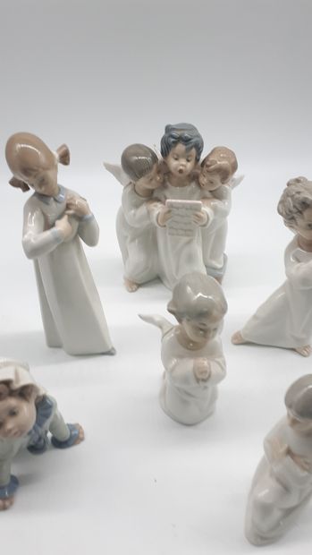 null LLADRO, 7 sujets en porcelaine