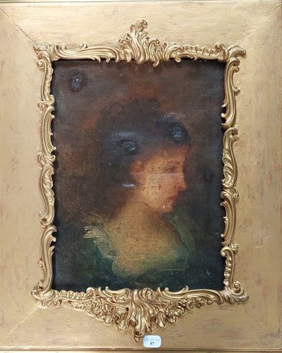 null Profil de femme 

Huile sur toile 

24.5 x 19.5 cm 

(traces de restauration,...