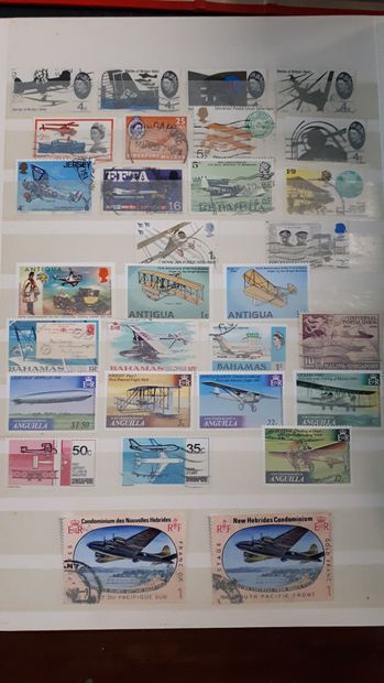null Lot de timbres et enveloppes premier jour (aérospatial, aéronautique), 9 al...