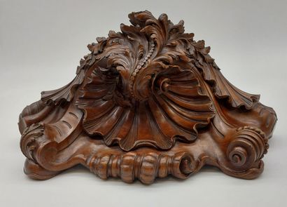 null CONSOLE in carved wood, decorated with a shell and acanthus leaves 

H : 30...