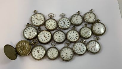 LOT OF 17 GOUSSET WATCHES Steel and gold...