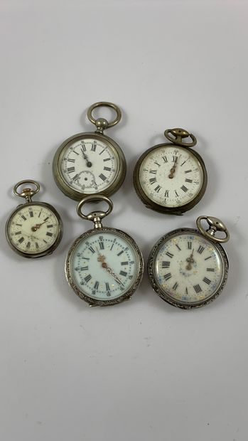 null LOT OF 5 GOUSSET WATCHES Incomplete, not tested. Mechanical movements with manual...