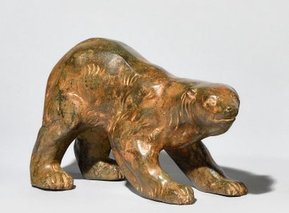 PIERRE CHENET (XXE SIECLE) Polar bear Bronze...