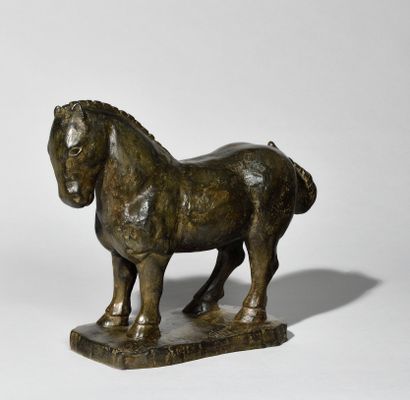 null CHRISTINE PARAVISINI (1960-2013) Horse Bronze sculpture Signed and numbered...