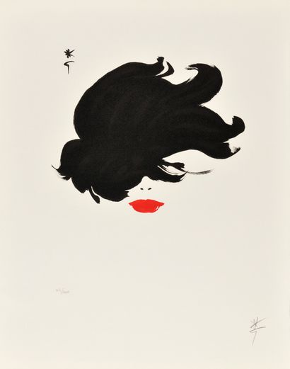 RENÉ GRUAU (1909-2004) Rouge baiser, cheveux...