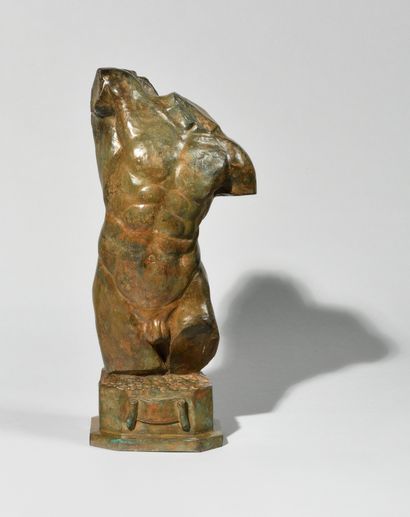 null PIERRE CHENET (XXE SIECLE) Study of a torso Bronze with brown ochre patina Stamp...
