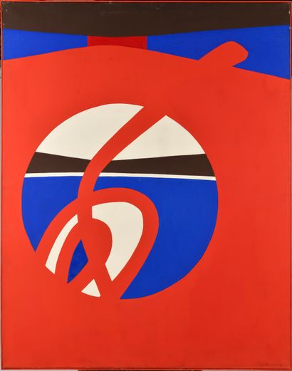 null JAMES PICHETTE (1920-1996) Rouge en haut lieu, 1976 Huile sur toile Signé, daté...