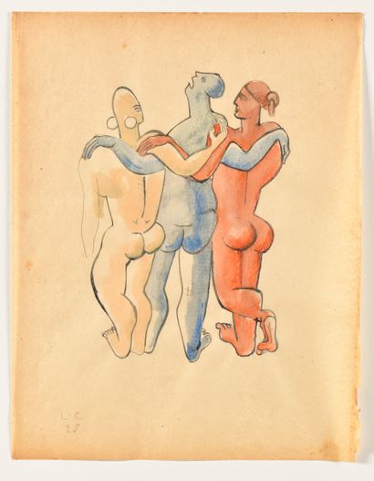 null CHARLES-EDOUARD JEANNERET DIT LE CORBUSIER (1887-1965) Three embracing nudes...
