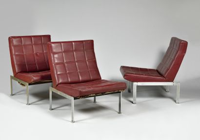 WORK OF THE 1960's Suite of three armchairs...