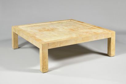  JEAN-MICHEL FRANK (1885-1941), IN THE GOUT OF A coffee table with a square top decorated...
