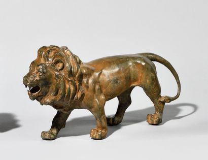 PIERRE CHENET (XXE SIECLE) Lion Bronze with...