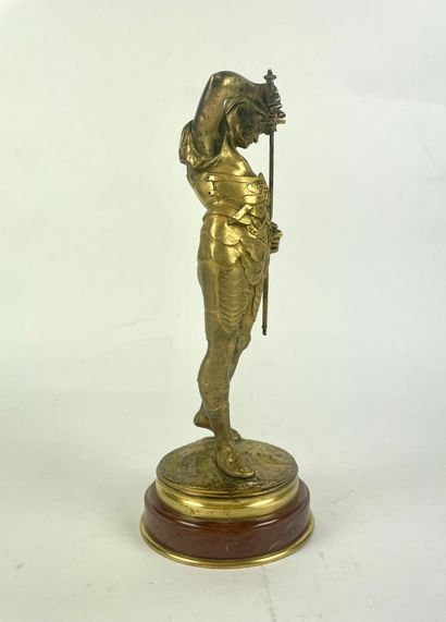null Auguste LALOUETTE (1826-1883) The Gladiator Gilt bronze signed on the terrace...