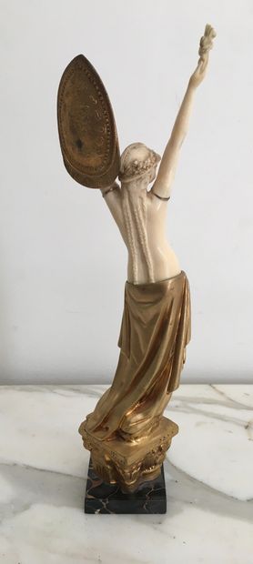 null Carlo SARRABEZOLLES (1888-1971) The Soul of France Chryslephantine sculpture...