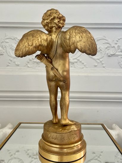 null Auguste MOREAU (1834-1917), Dans le gout de Amour à l'arc Bronze doré marqué...