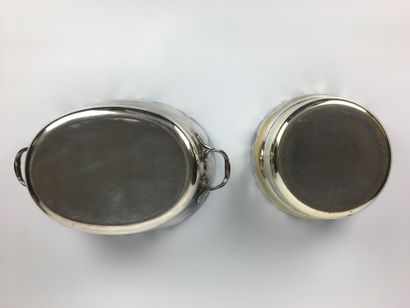 null TWO silver-plated metal REFRESHERS (worn)
