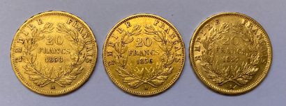 NAPOLÉON III (1852-1870) 3 pièces 20 francs...
