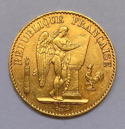 null IIIrd REPUBLIC 20 francs gold 1875 Weight : 6.5 g