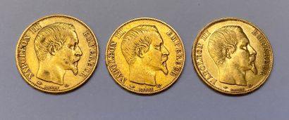 null NAPOLÉON III (1852-1870) 3 pièces 20 francs or Poids : 19.2 g