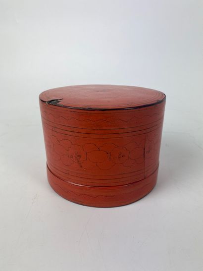 null VIETNAM Collection of five round lacquer picnic boxes Late 19th century (Small...