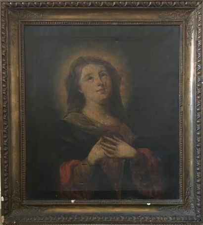 null Charles de la FOSSE (1636-1716) (In the taste of) Virgin Canvas Height : 75...