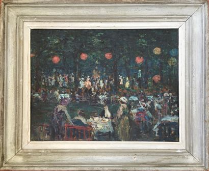 null Cecil C.P. LAWSON (1880-1967) In Memory of a Charming Evening Panel signed lower...