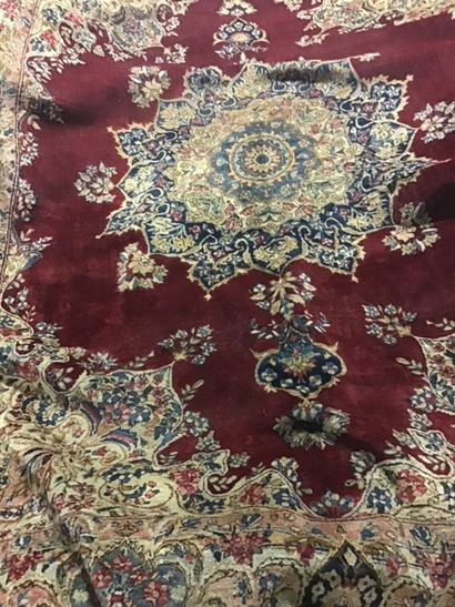 null IRAN Important and very fine Kirman Laver Wool velvet on cotton foundations...