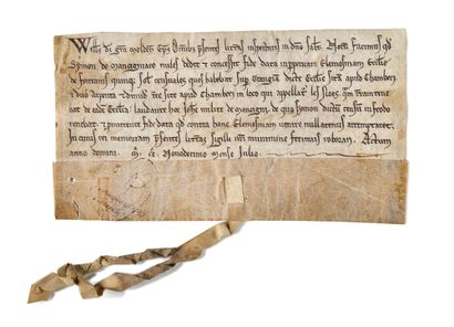 null MIDDLE AGE. Set of 2 charters. 13th century. Belonging to the Order of Fontevraud,...