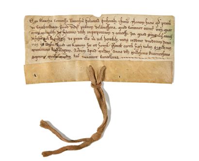 null MIDDLE AGE. Set of 2 charters. 13th century. Belonging to the Order of Fontevraud,...