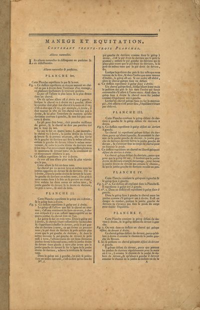 null ENCYCLOPEDIA. Texts and plates of the articles " Manège et équitation " and...